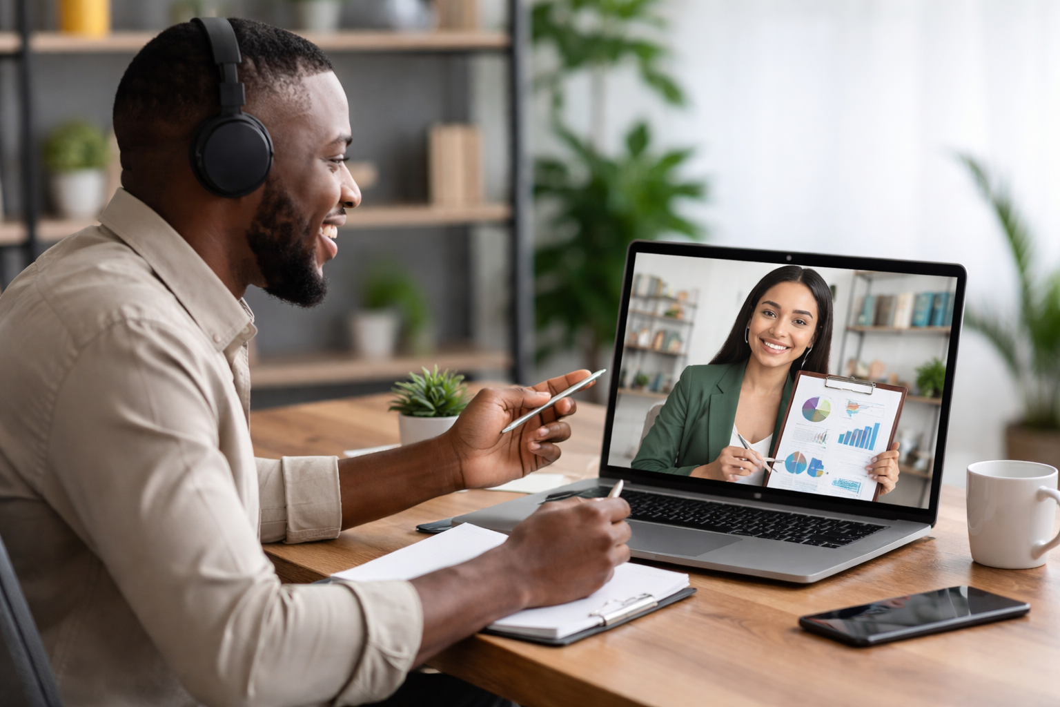 Business strategy discussion in a modern office 1